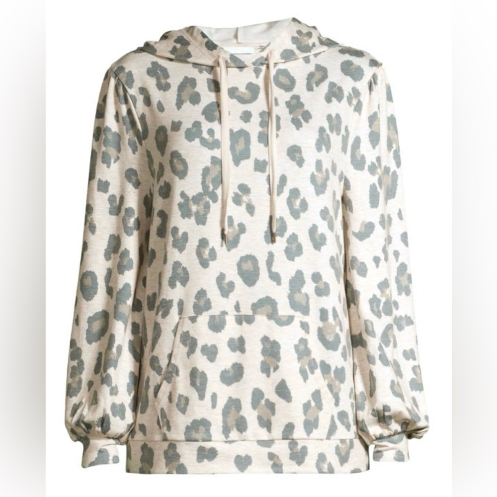 Scoop | Women’s Leopard Print French Terry Hoodie | Size M - Picture 3 of 12